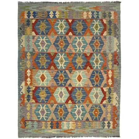 Handmade Multi Kilim Geometric 5x8 ft