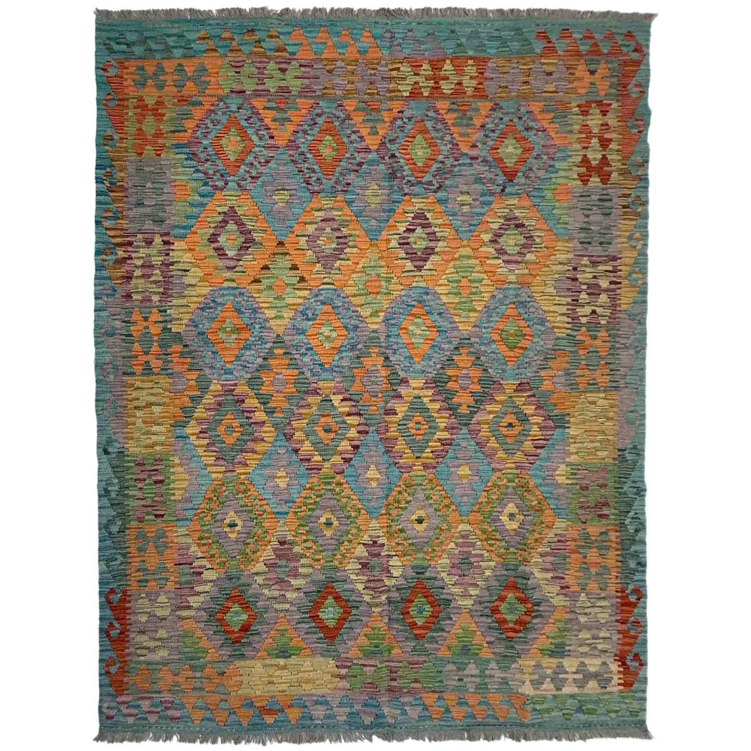 Handmade Multi Kilim Geometric 5x8 ft