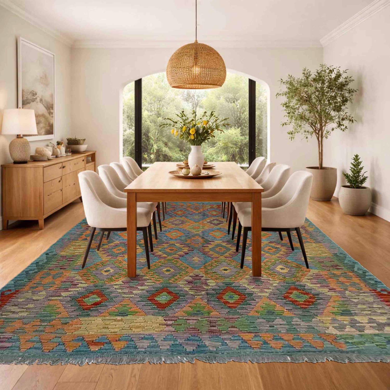 Handmade Multi Kilim Geometric 5x8 ft