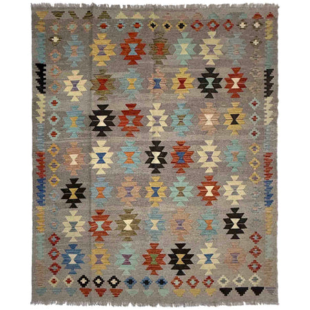 Handmade Multi Kilim Geometric 5x8 ft