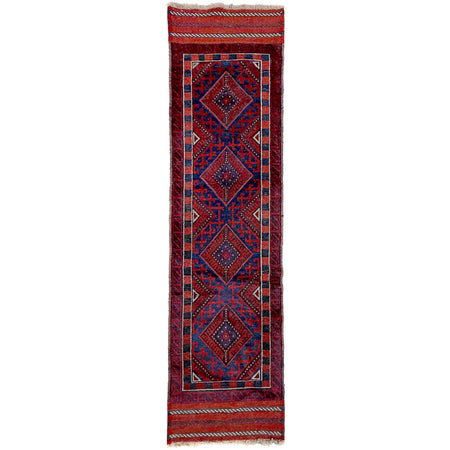 Mashwani Runner Rug Handmade Deep Red Geometric 8' Runner
