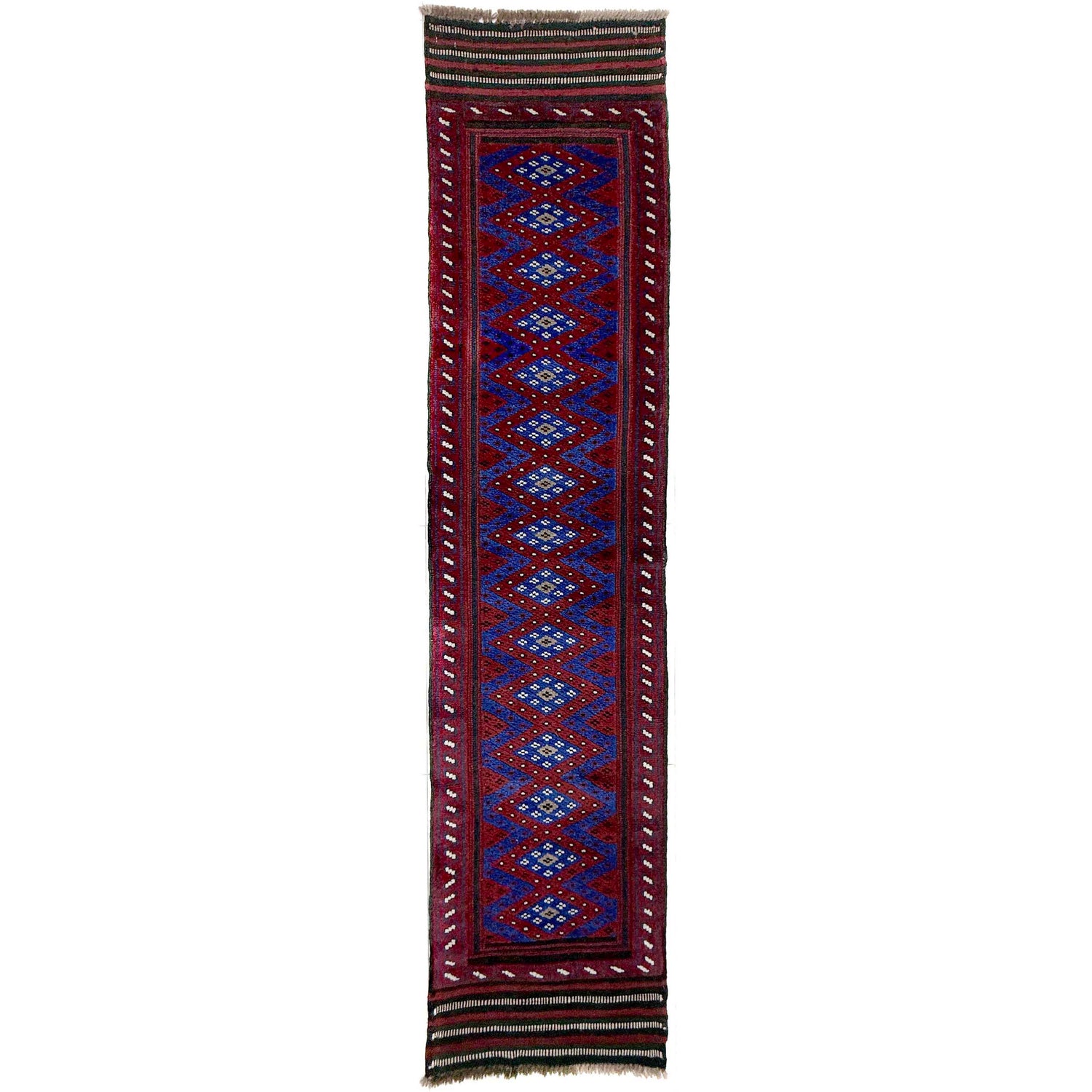 Mashwani Runner Rug Handmade Deep Red Geometric 8' Runner