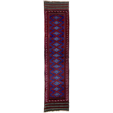 Mashwani Runner Rug Handmade Deep Red Geometric 8' Runner