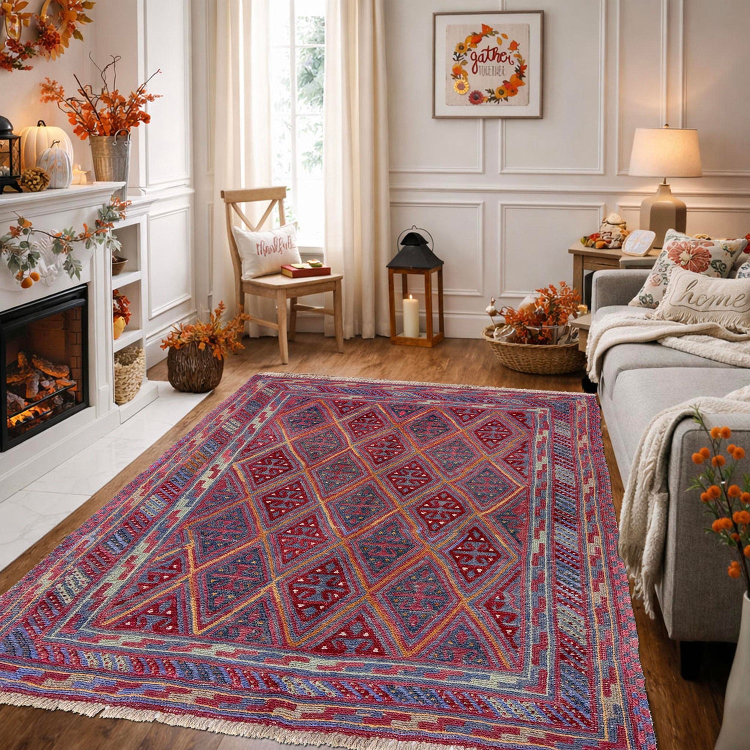 Mashwani Runner Rug Handmade Multi Geometric 4x4 ft