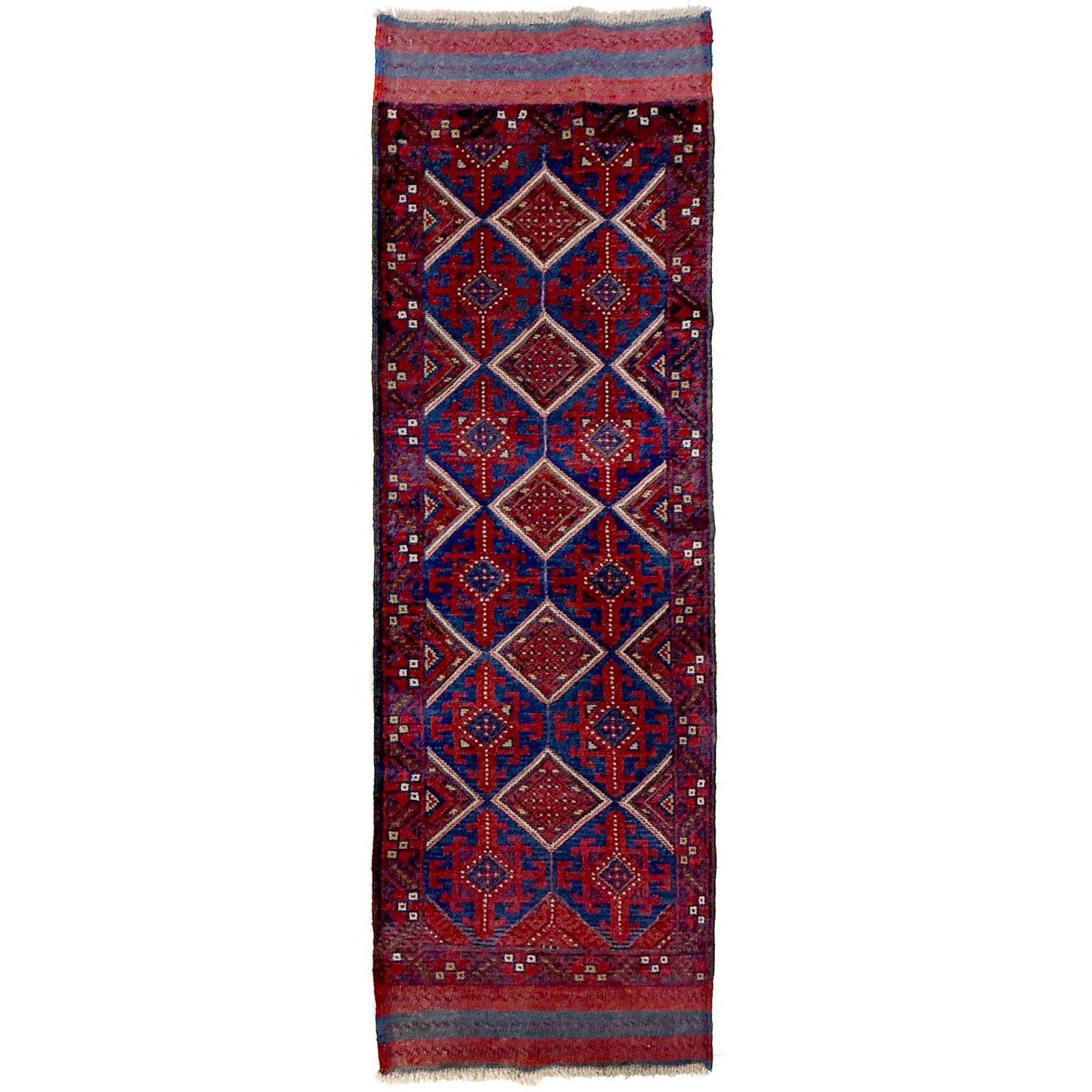 Mashwani Runner Handmade Deep Red Geometric 8' Runner