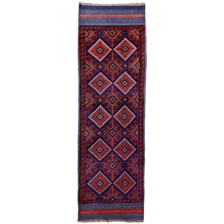 Mashwani Runner Handmade Red Geometric 8' Runner