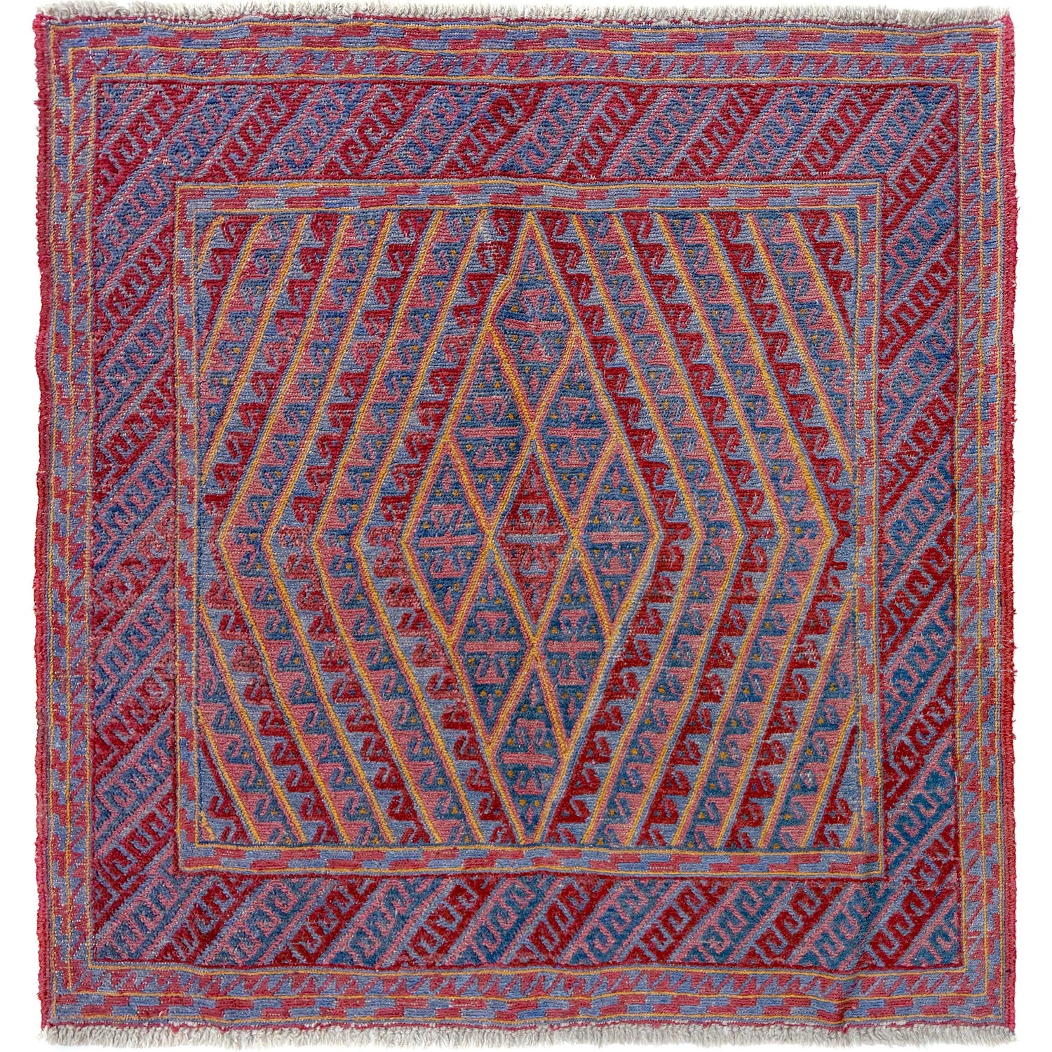 Mashwani Runner Rug Handmade Multi Geometric 4x4 ft