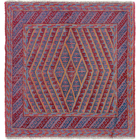 Mashwani Runner Rug Handmade Multi Geometric 4x4 ft