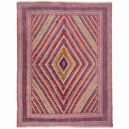 Mashwani Runner Rug Handmade Multi Geometric 5x6 ft
