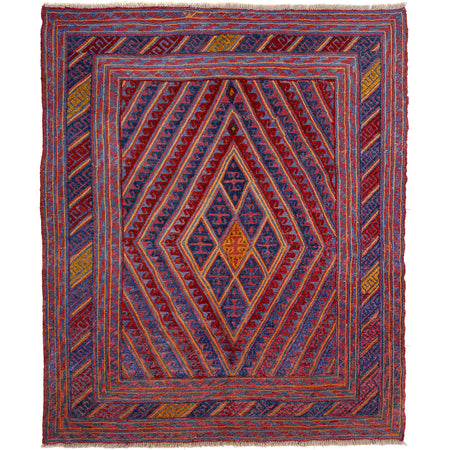 Mashwani Runner Rug Handmade Multi Geometric 5x6 ft