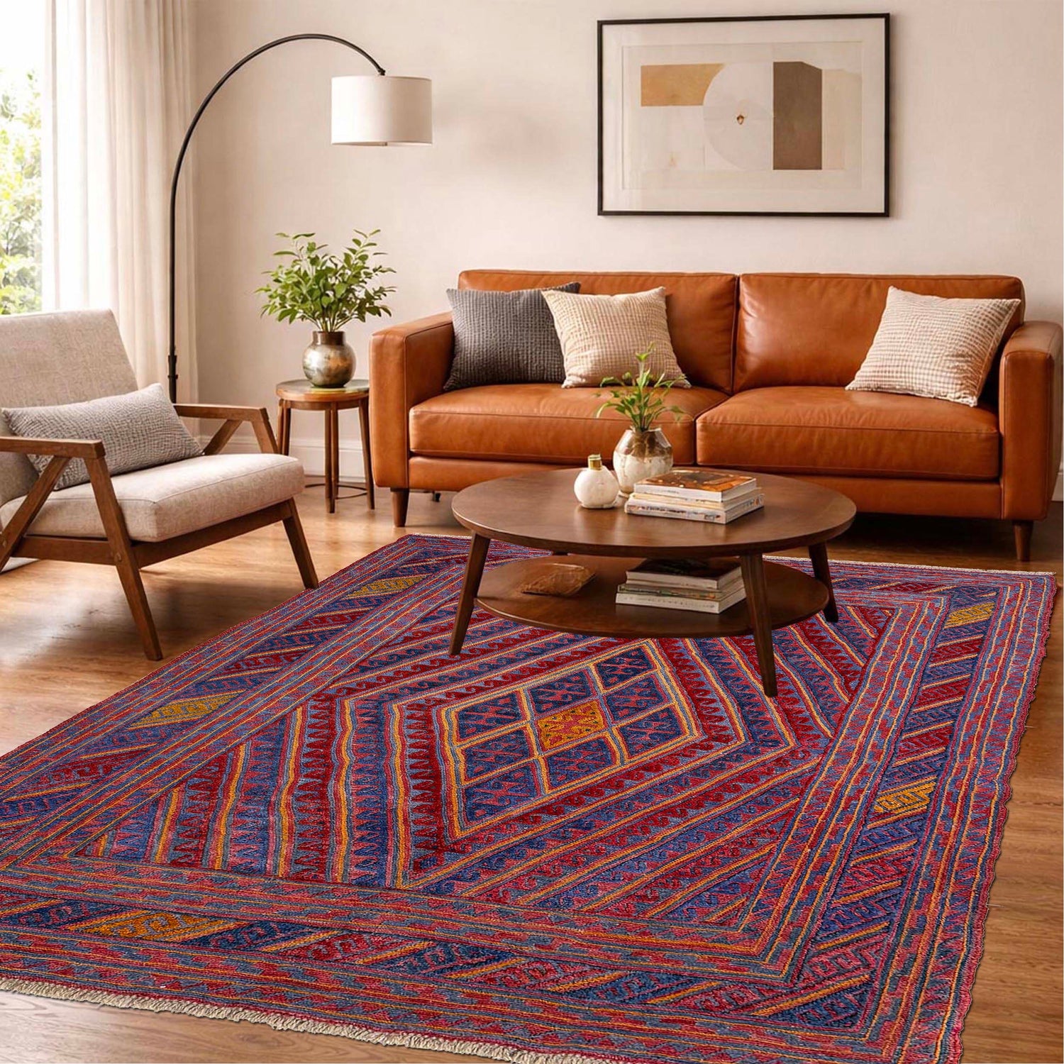 Mashwani Runner Rug Handmade Multi Geometric 5x6 ft