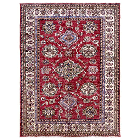 Kazak Rug Handmade Red Medallion 5x8 ft