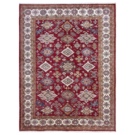 Kazak Rug Handmade Red Medallion 7x10 ft