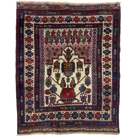 Baluchi Rug Handmade Multi Geometric 2x4 ft