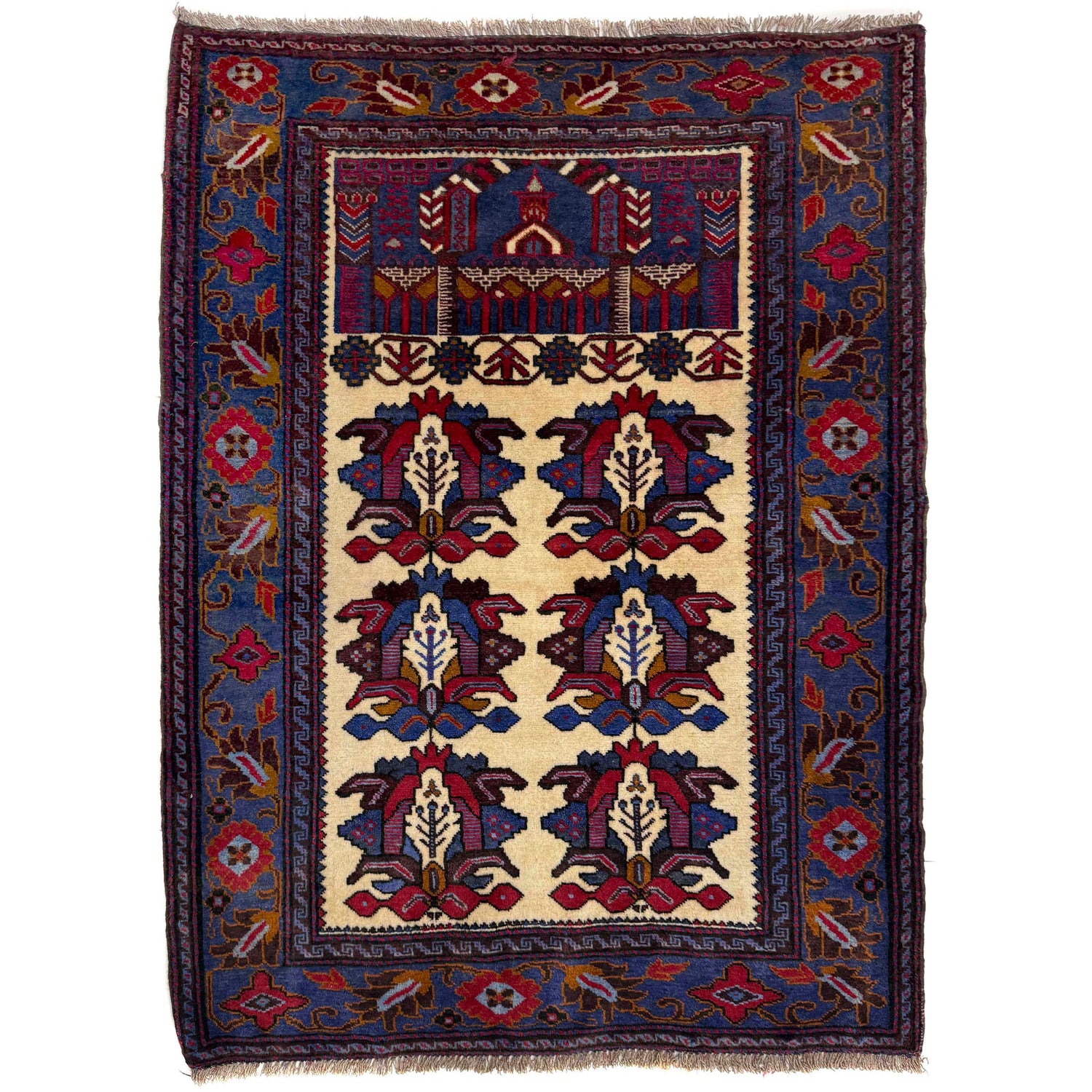 Baluchi Rug Handmade Multi Geometric 3x5 ft