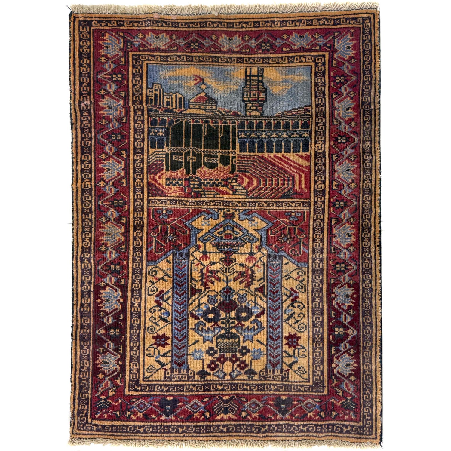 Baluchi Rug Handmade Multi Prayer Design 2x4 ft