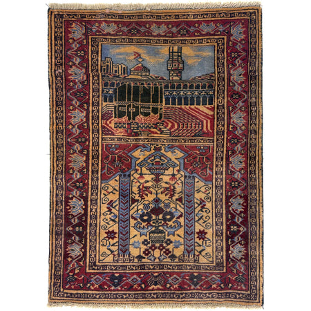 Baluchi Rug Handmade Multi Prayer Design 2x4 ft