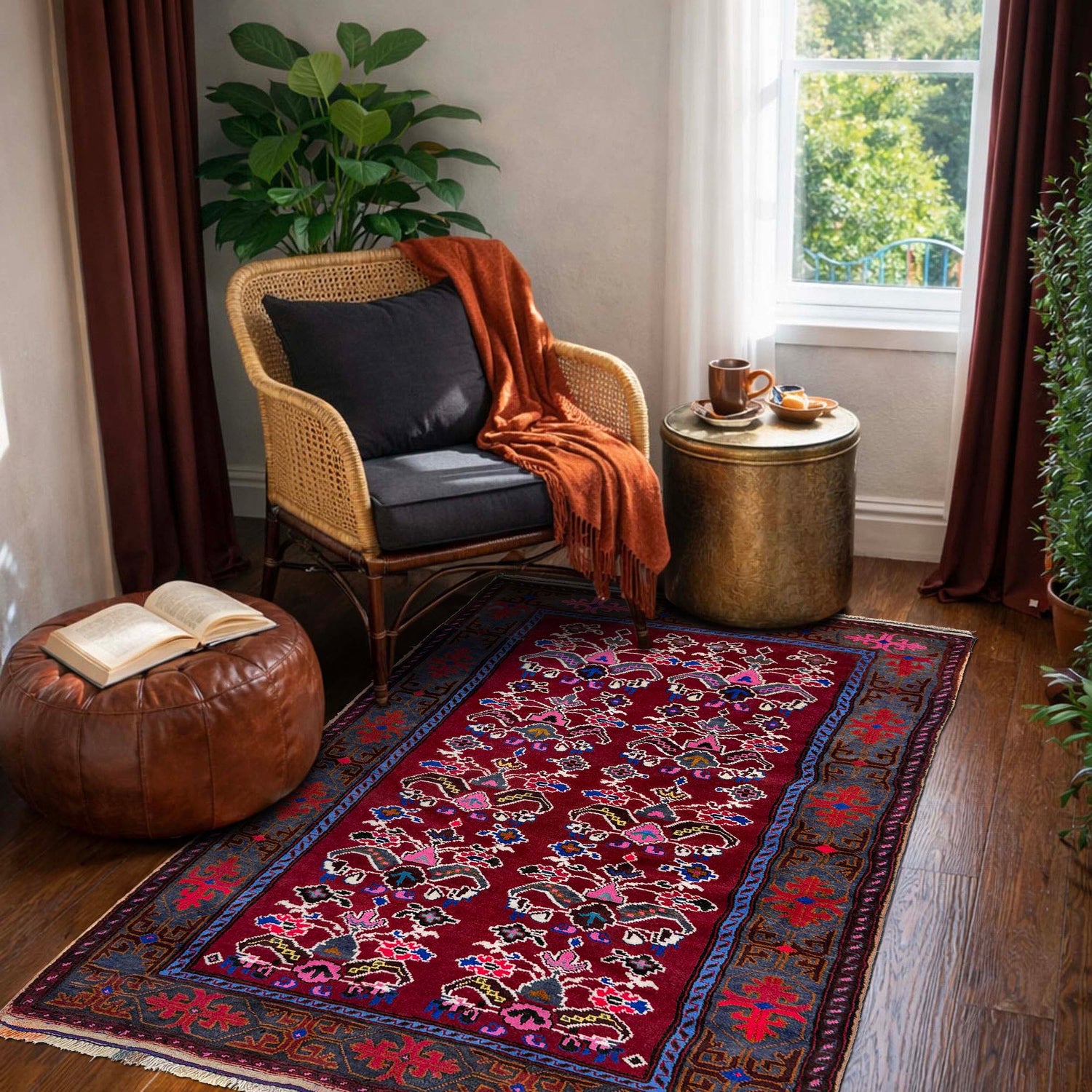 Baluchi Rug Handmade Multi Geometric 3x5 ft