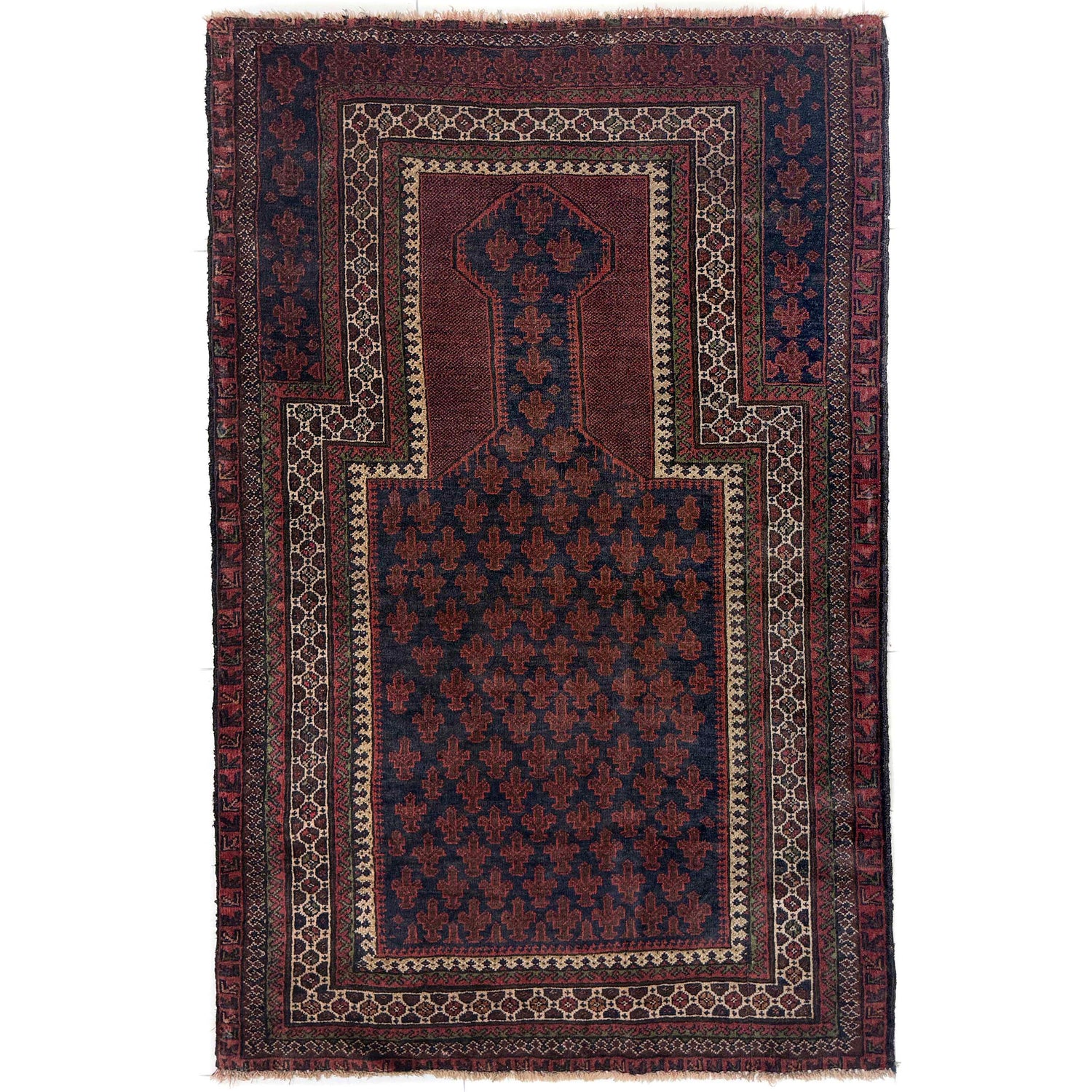 Baluchi Rug Handmade Multi Prayer Design 3x5 ft