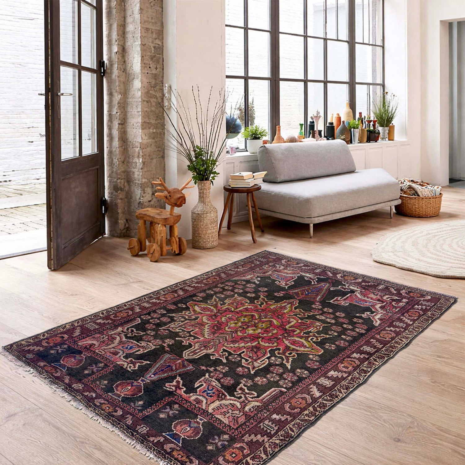 Baluchi Rug Handmade Multi Geometric 2x4 ft
