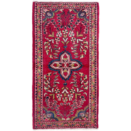 Baluchi Rug Handmade Red Geometric 2x4 ft