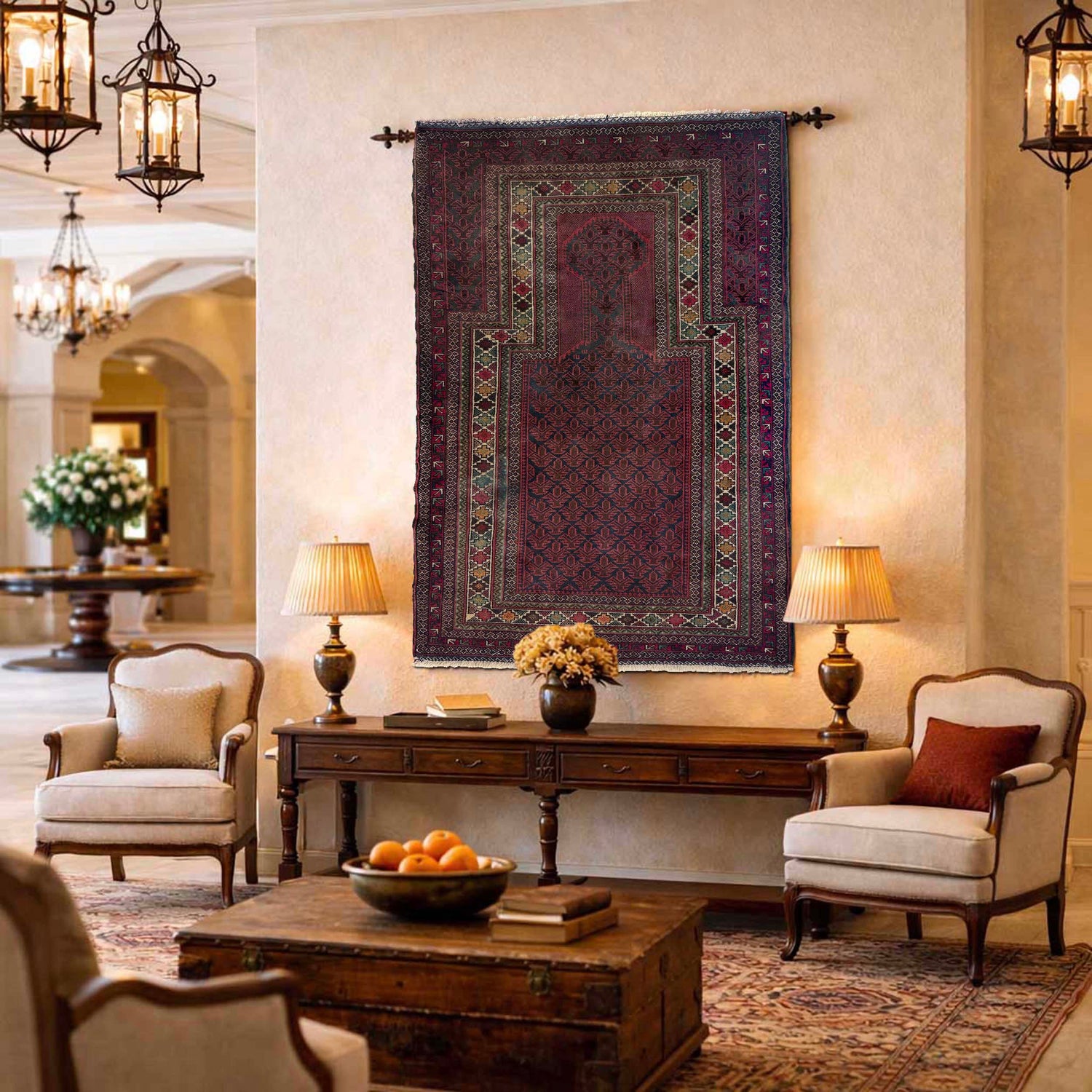 Baluchi Rug Handmade Multi Prayer Design 3x5 ft