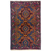 Baluchi Rug Handmade Multi Geometric 2x4 ft