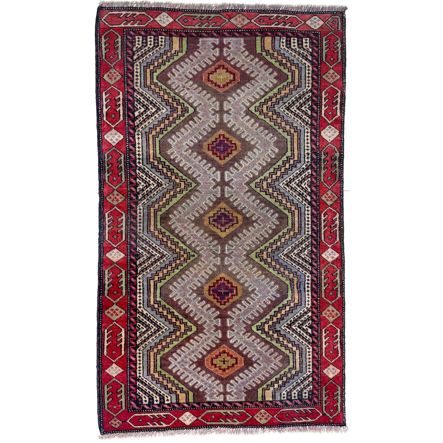 Baluchi Rug Handmade Multi Geometric 2x4 ft