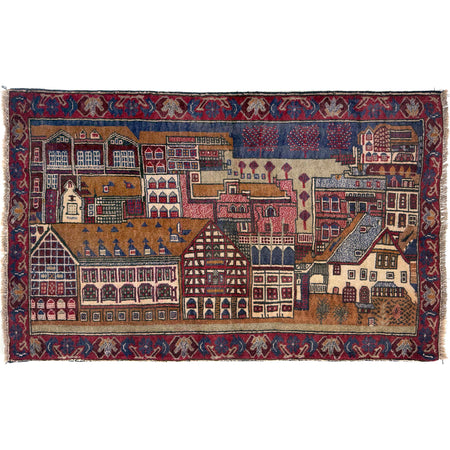 Pictorial Rug Handmade Multi Design