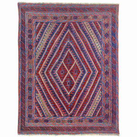 Mashwani Runner Rug Handmade Multi Geometric 5x6 ft
