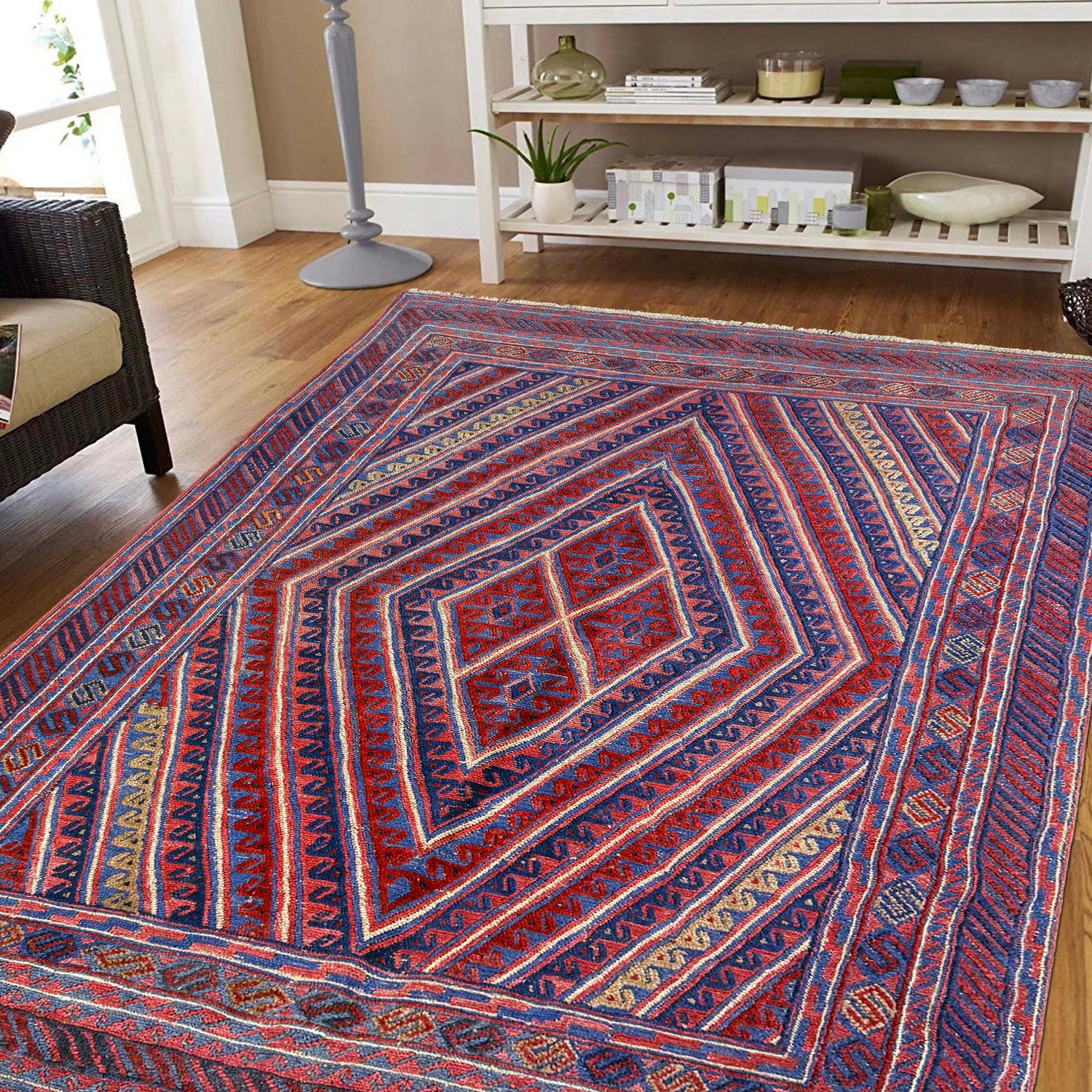 Mashwani Runner Rug Handmade Multi Geometric 5x6 ft