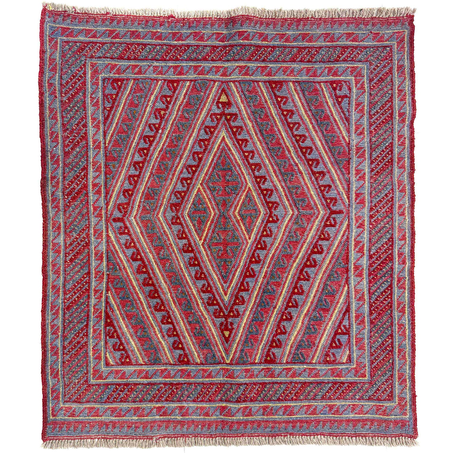 Mashwani Runner Rug Handmade Multi Geometric 4x4 ft