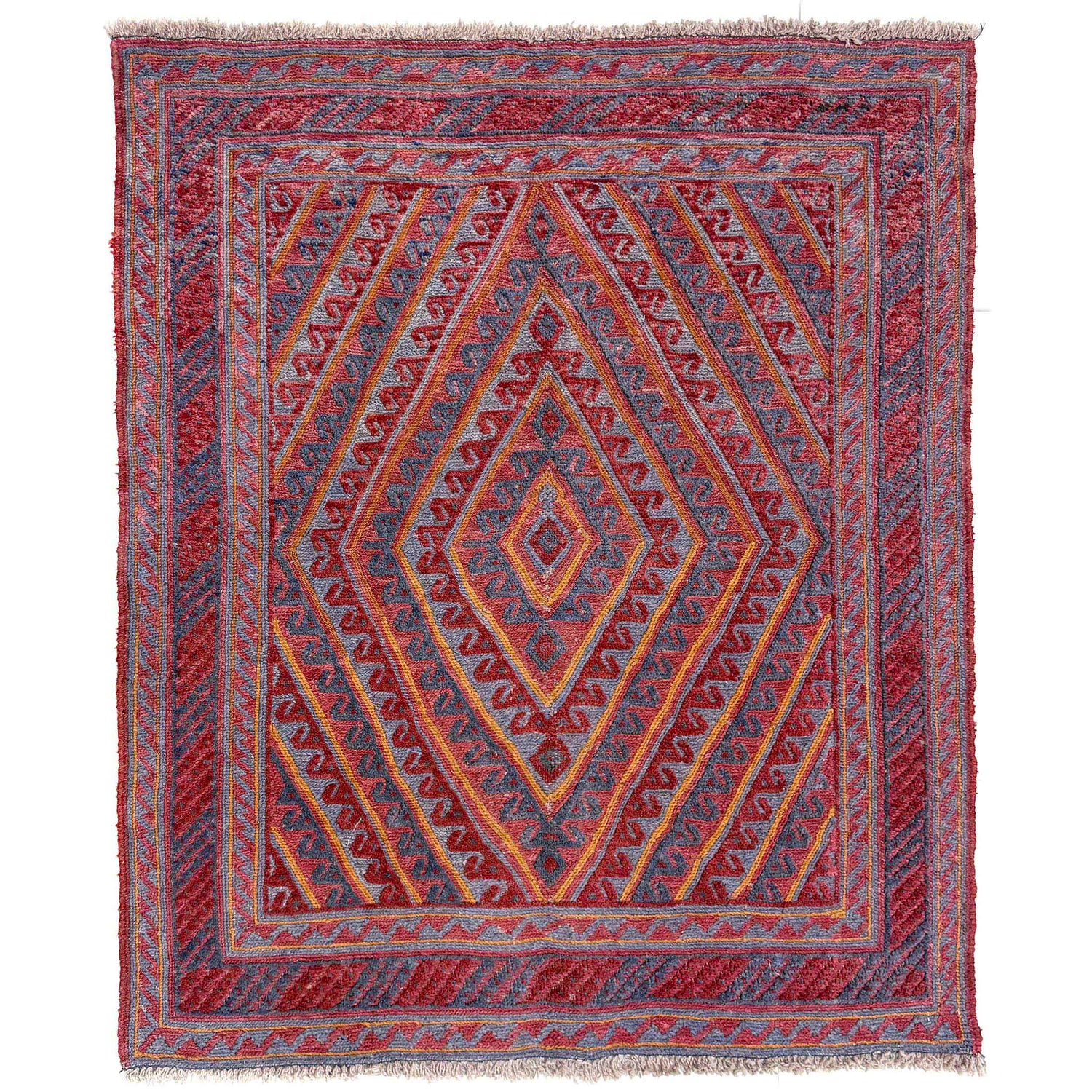 Mashwani Runner Rug Handmade Multi Geometric 4x4 ft