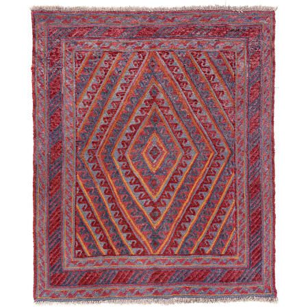 Mashwani Runner Rug Handmade Multi Geometric 4x4 ft