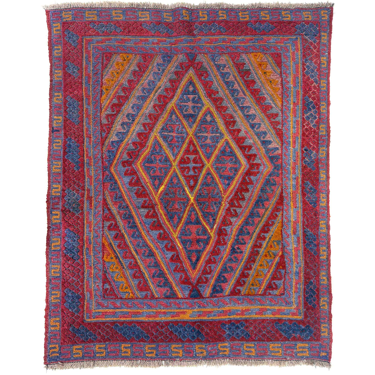 Mashwani Runner Rug Handmade Multi Geometric 4x4 ft