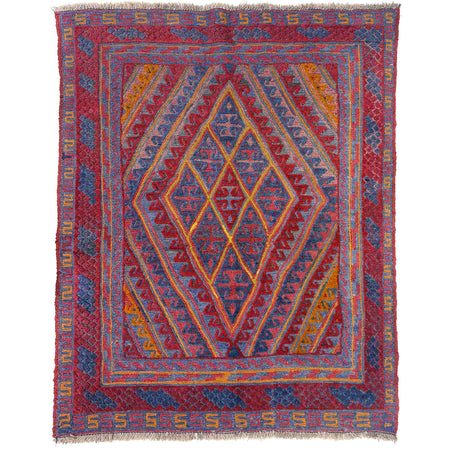 Mashwani Runner Rug Handmade Multi Geometric 4x4 ft