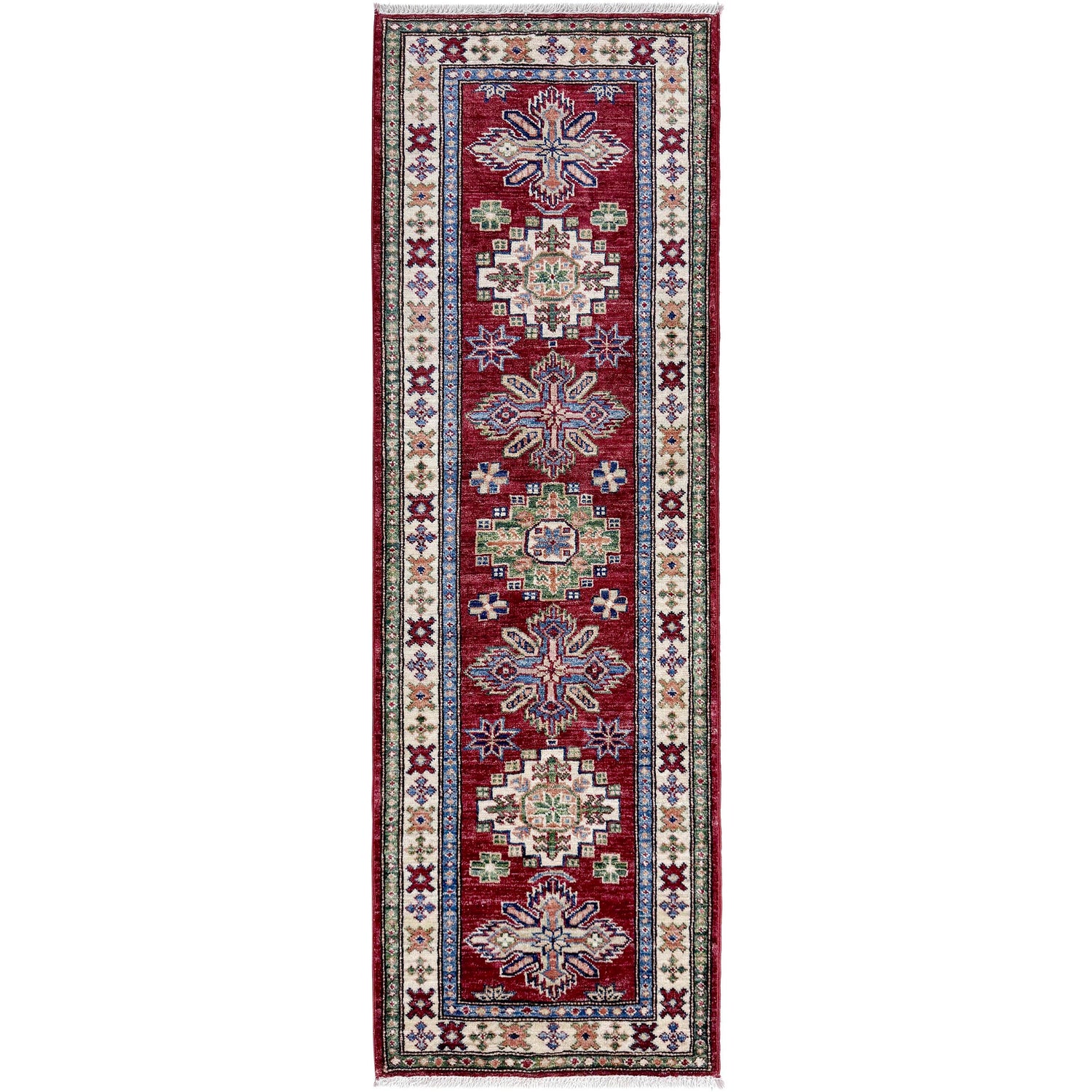 Kazak Rug Handmade Red Medallion 6' Runner