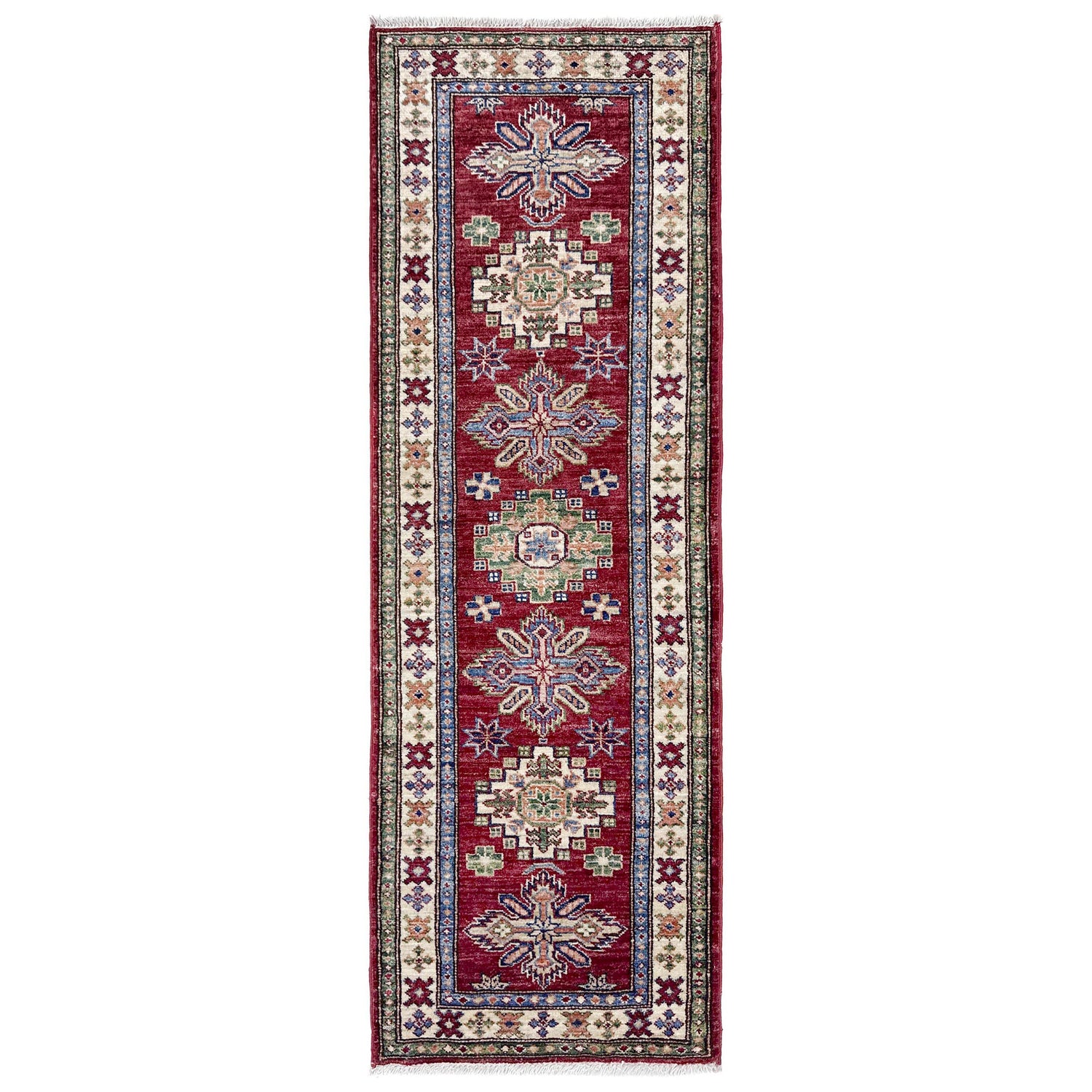 Kazak Rug Handmade Red Medallion 6' Runner