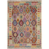 Hand-Knotted Multi Geometric Vegetable Kilim Area Rug – 6' 1" x 7' 9" ft (186 x 237 cm) | SKU: Y39662