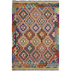 Hand-Knotted Multi Geometric Vegetable Kilim Area Rug – 4' 2" x 5' 10" ft (128 x 177 cm) | SKU: Y39663