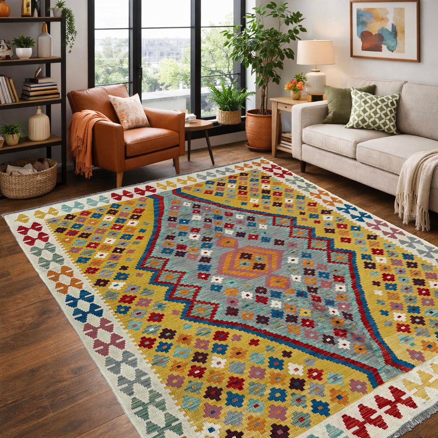 Hand Made Afghan Kilim – 154 x 198 cm | SKU: Y39666