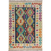 Hand-Knotted Multi Geometric Vegetable Kilim Area Rug – 3' 3" x 4' 11" ft (100 x 149 cm) | SKU: Y39671