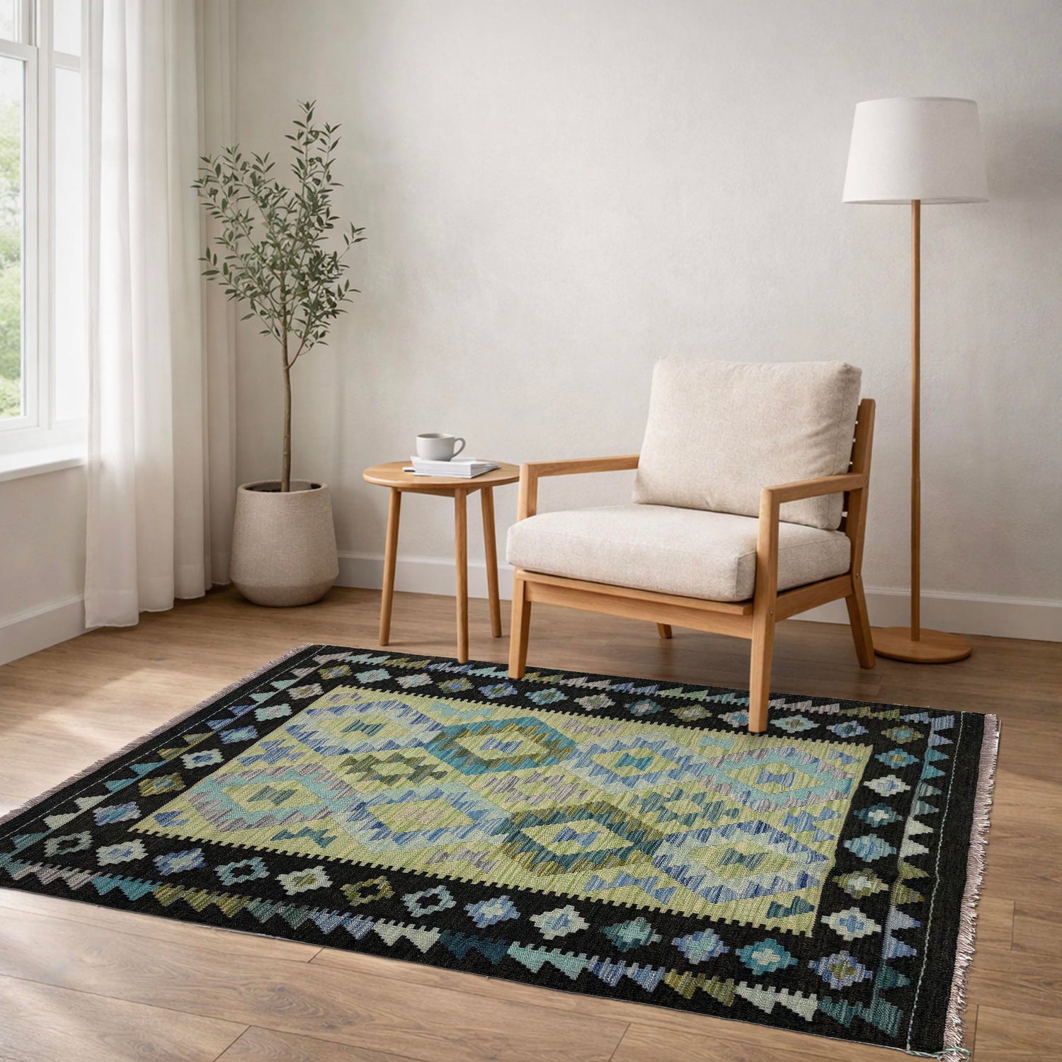 Small Size Chobi Kilim – 3' 5" x 4' 10" ft (105 x 147 cm) | SKU: Y39675