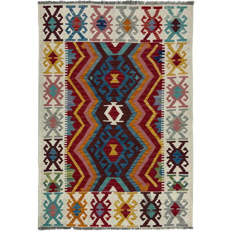 Handmade Vegetable Kelim – 3' 5" x 4' 11" ft (103 x 150 cm) | SKU: Y39678