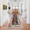 Hand-Knotted Multi Geometric Vegetable Kilim Runner – 2' 8" x 9' 7" ft (81 x 292 cm) | SKU: Y39681