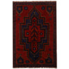 Baluchi Rug Handmade Red Geometric 3x5 ft