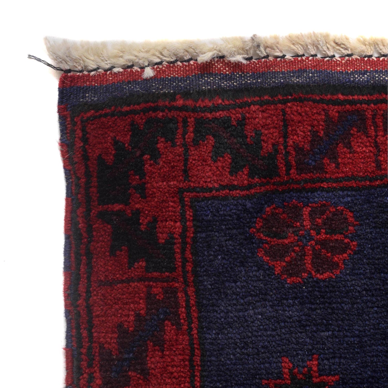 Baluchi Rug Handmade Navy Blue Geometric 2x4 ft