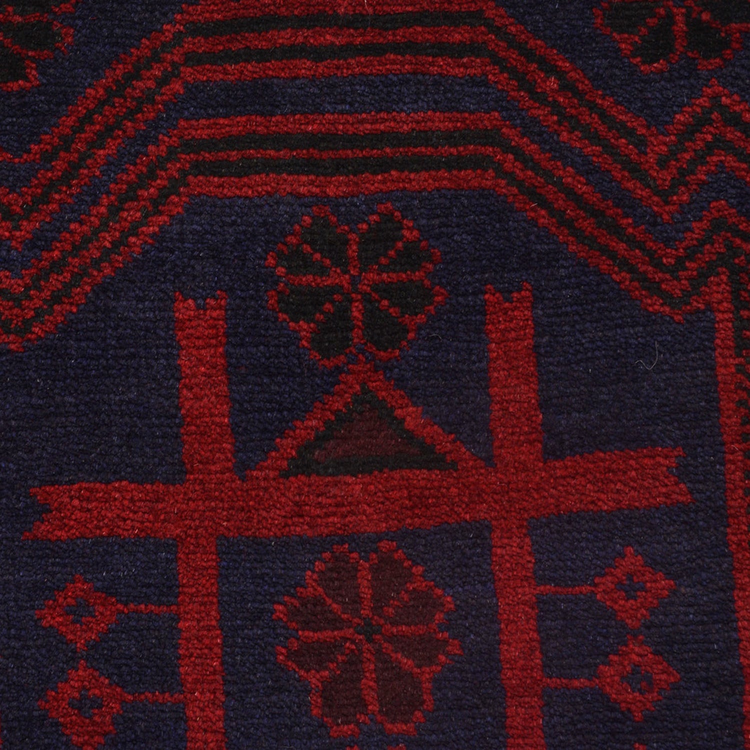Baluchi Rug Handmade Navy Blue Geometric 2x4 ft
