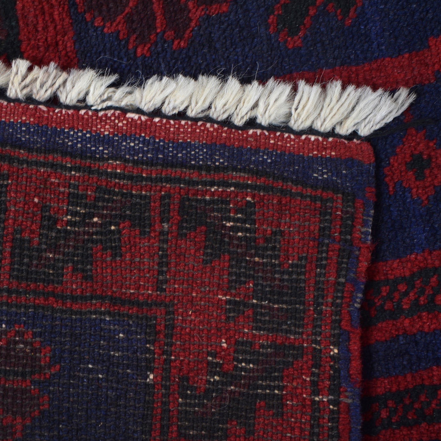 Baluchi Rug Handmade Navy Blue Geometric 2x4 ft
