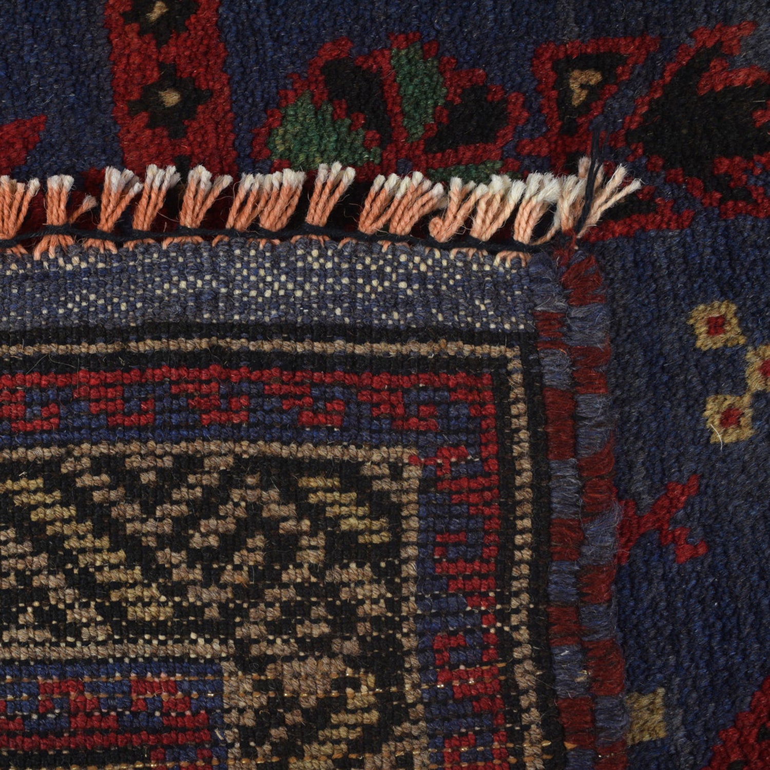 Baluchi Rug Handmade Dark Blue Geometric 3x5 ft